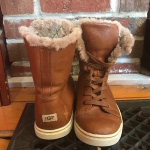 Brown leather UGG boots